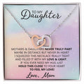 To My Daughter - Unique Interlocking Hearts Binding Necklace Gift Set Interlocking Hearts Necklace
