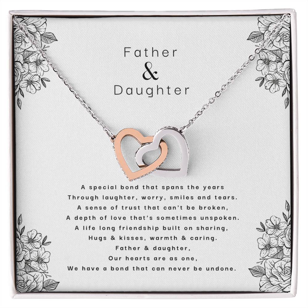 Father & Daughter - An Unbreakable Bond Interlocking Hearts Necklace