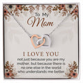 Gifts For Mom From Daughter Interlocking Hearts Necklace