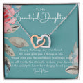 To My Daughter Daughter Necklace Anniversary Gift For Daughter Daughter Gift Gift For Daughter Birthday Gift Daughter Birthday Necklace Gift With Message Card Interlocking Hearts Necklace