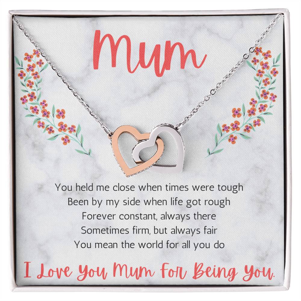 I Love You Mum - Interlocking Hearts Necklace