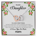 To My Daughter - I Love You So Much Necklace Interlocking Hearts Necklace