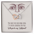 Will You Be My Girlfriend Gift Girlfriend Proposal Idea Interlocking Hearts Necklace