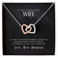 Interlocked Heart Necklace - For Wife Interlocking Hearts Necklace