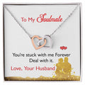 To My Wife - Black Friday Special Interlocking Hearts Necklace