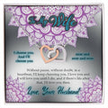 To My Wife I Choose You Two Hearts Embellished With Cubic Zirconia Stones Interlocked Together Interlocking Hearts Necklace