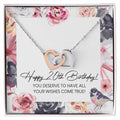 Happy 20Th Birthday Interlocking Hearts Necklace Message Card