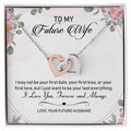 To My Future Wife Interlocking Hearts Necklace Message Card