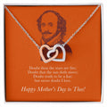 Happy Mother'S Day To Thee! Necklace - Avid Reader Gift Idea Interlocking Hearts Necklace