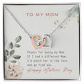Thanks For Being My Mom Double Heart Interlocking Hearts Necklace