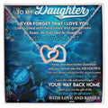 To My Daughter From Mom Interlocking Hearts Necklace Message Card