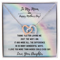 Thank You For Loving Me Mom - Hearts Necklace Interlocking Hearts Necklace
