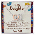 Interlocking Hearts Necklace For Daughter With Message Card