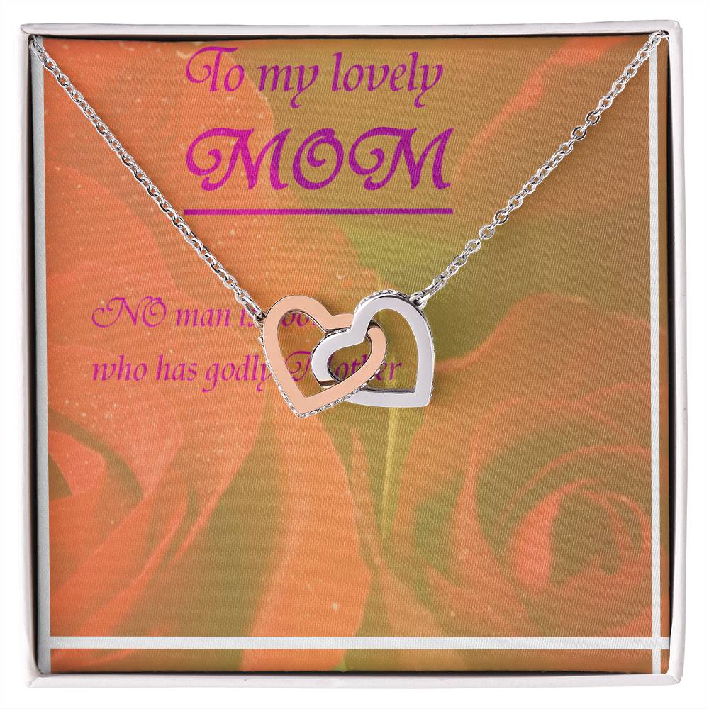 Greeting Card For Lovely Mother Interlocking Hearts Necklace