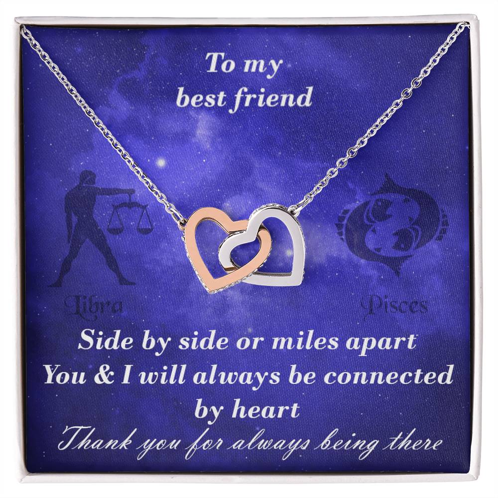 Libra To Pisces Best Friend Interlocked Hearts Necklace Interlocking Hearts Necklace