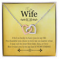 To My Wife - Love Card And Necklace Interlocking Hearts A Interlocking Hearts Necklace