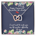 Engagement Gift For Fiancée Interlocking Hearts Necklace
