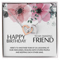 Happy Birthday To My Amazing Friend - Heart Necklace Interlocking Hearts Necklace