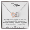 To My Mom Necklace Interlocking Hearts Necklace