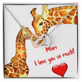 Mom I Love You So Much Two Hearts Embellished With Cubic Zirconia Stones Interlocked Together Interlocking Hearts Necklace