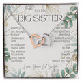 To My Sister Live Your Dreams Gift For Big Sister From Little Sister Sister Birthday Graduation Christmas Present Interlocking Hearts Necklace