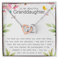 To My Beautiful Granddaughter Interlocking Hearts Necklace Message Card