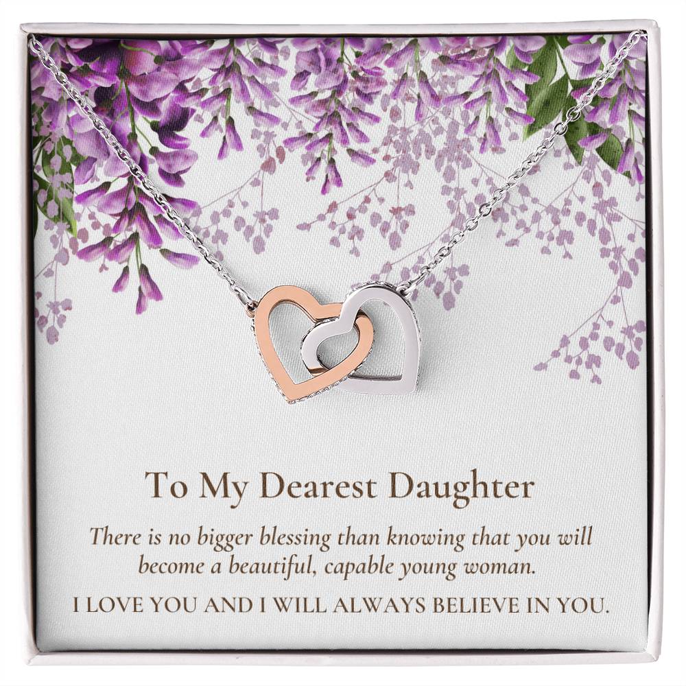 Interlocking Hearts Dearest Daughter Pendant Necklace Interlocking Hearts Necklace