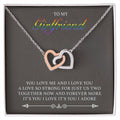 You Love Me And I Love You Interlocking Hearts Necklace