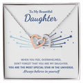 My Beautiful Daughter - Keep Me In Your Heart - Interlocking Heart Necklace Interlocking Hearts Necklace