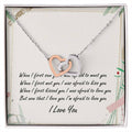 To My Love Interlocking Hearts Necklace Message Card
