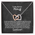 Warrior Mom Survivor Necklace Interlocking Hearts Necklace