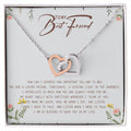 To My Best Friend Interlocking Hearts Necklace Message Card