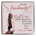 To My Soulmate - Interlocking Necklace - I Love You Babe Interlocking Hearts Necklace