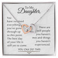 To My Daughter - You Can Do This Interlocking Hearts Necklace