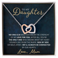 To My Daughter - Unique Heart Bonding Necklace Gift Set Interlocking Hearts Necklace