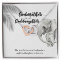 Godmother Goddaughter Gift Necklace Emotional Message Card Cute Elephant Interlocking Hearts Necklace