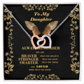To My Daughter - Interlockinh Heart Necklace. Interlocking Hearts Necklace