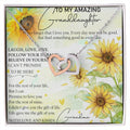 To My Amazing Granddaughter Interlocking Hearts Necklace Message Card