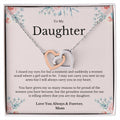 To My Daughter You Make Me Proud To Be Your Mom Necklace Interlocking Hearts Necklace