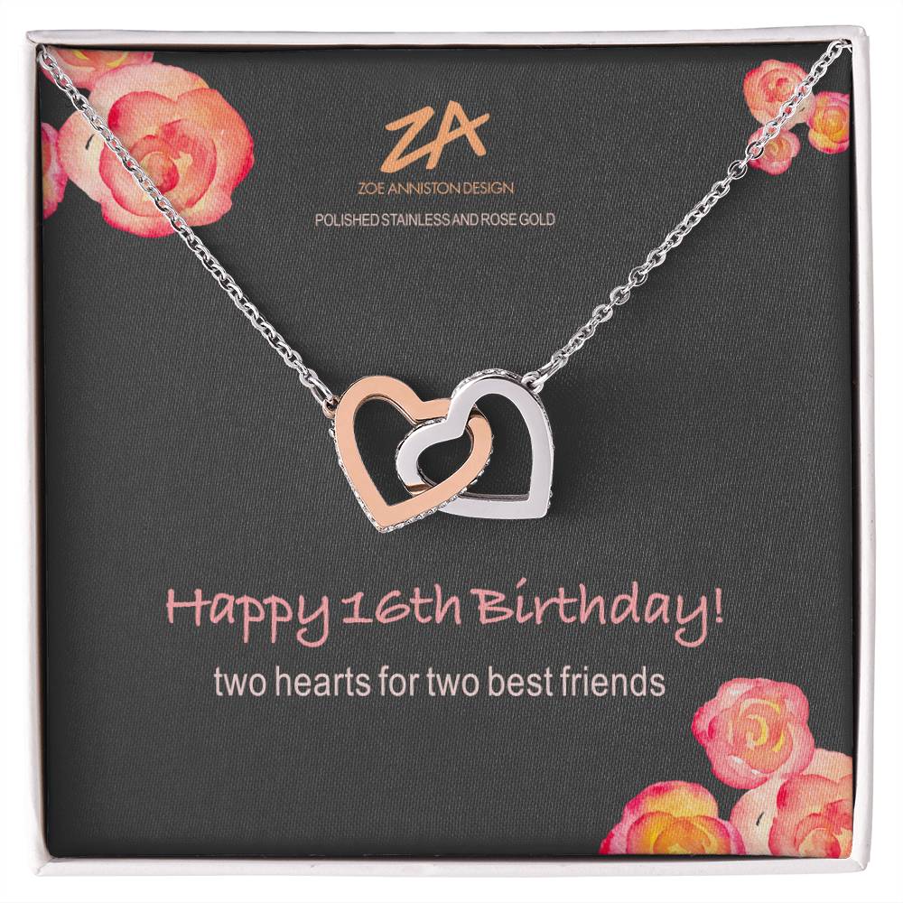 Happy 16Th Birthday! Interlocking Hearts Necklace
