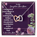 New Mom Cubic Zirconia Stone Necklace Interlocking Hearts Necklace