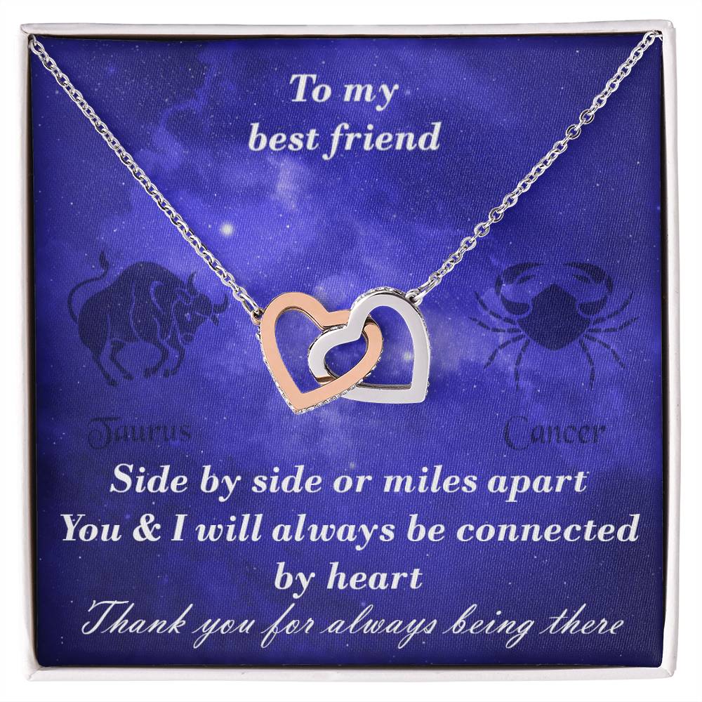 Taurus To Cancer Best Friend Interlocked Hearts Necklace Interlocking Hearts Necklace