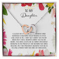 To My Daughter I Close My Eyes For A Moment - Floral Interlocking Hearts Necklace