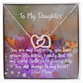 Daughter Butterfly - Hearts Necklace Interlocking Hearts Necklace