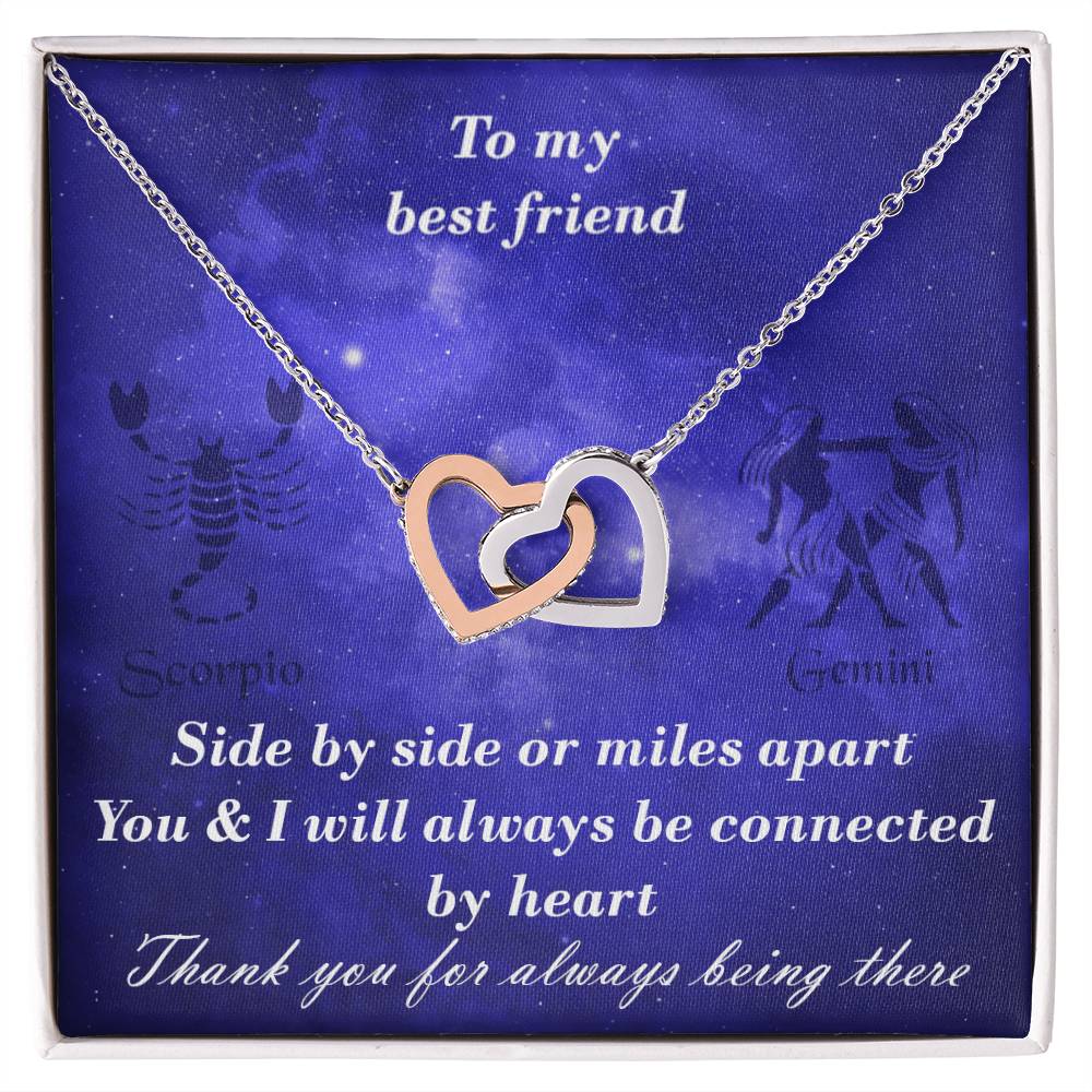 Scorpio To Gemini Best Friend Interlocked Hearts Necklace Interlocking Hearts Necklace