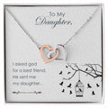 To My Daughter - Interlocking Hearts Necklace3