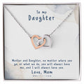 To My Daughter Interlocking Hearts Necklace Message Card