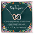 I Proudly Call You My Own - Stepdaughter Gift Necklace Interlocking Hearts Necklace