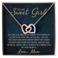 To My Daughter - Unique Heart Bonding Necklace Gift Set Interlocking Hearts Necklace