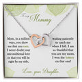 To My Mom - Interlocking Hearts Necklace - Gift For Mother